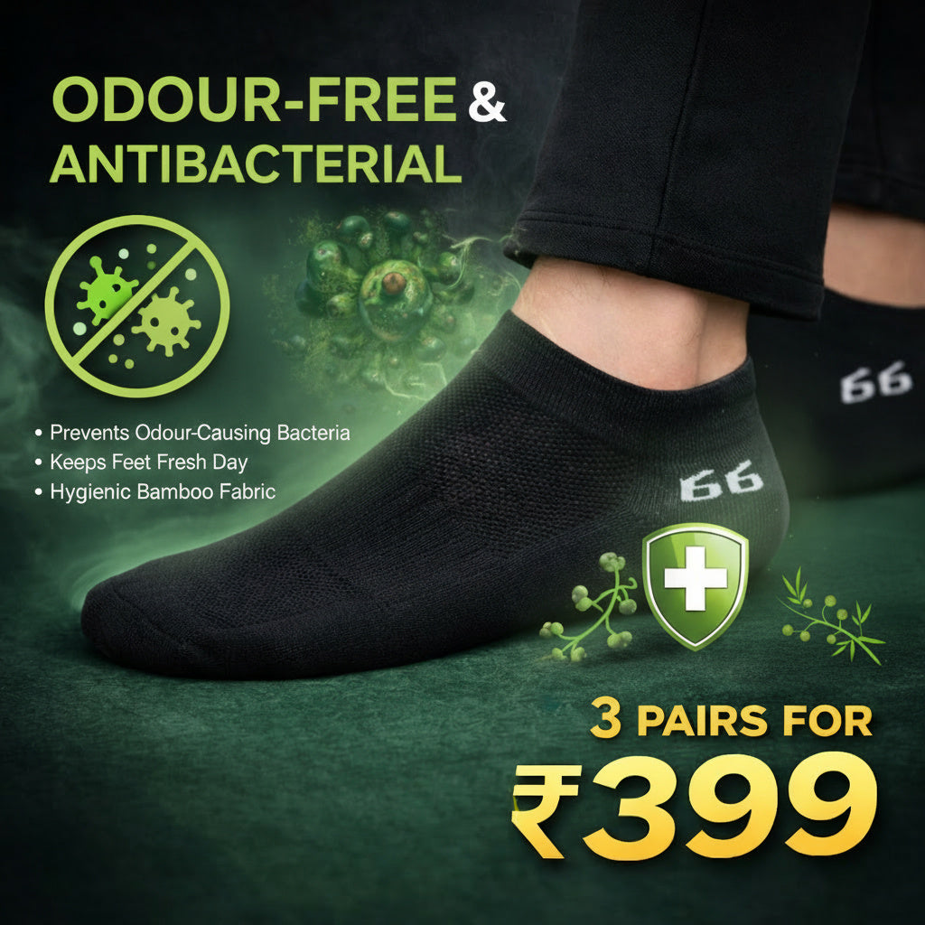 66BHP Bamboo Socks – Odor-Free for 72 Hours | Ultra-Soft | Moisture-Wicking | All-Day Comfort Socks
