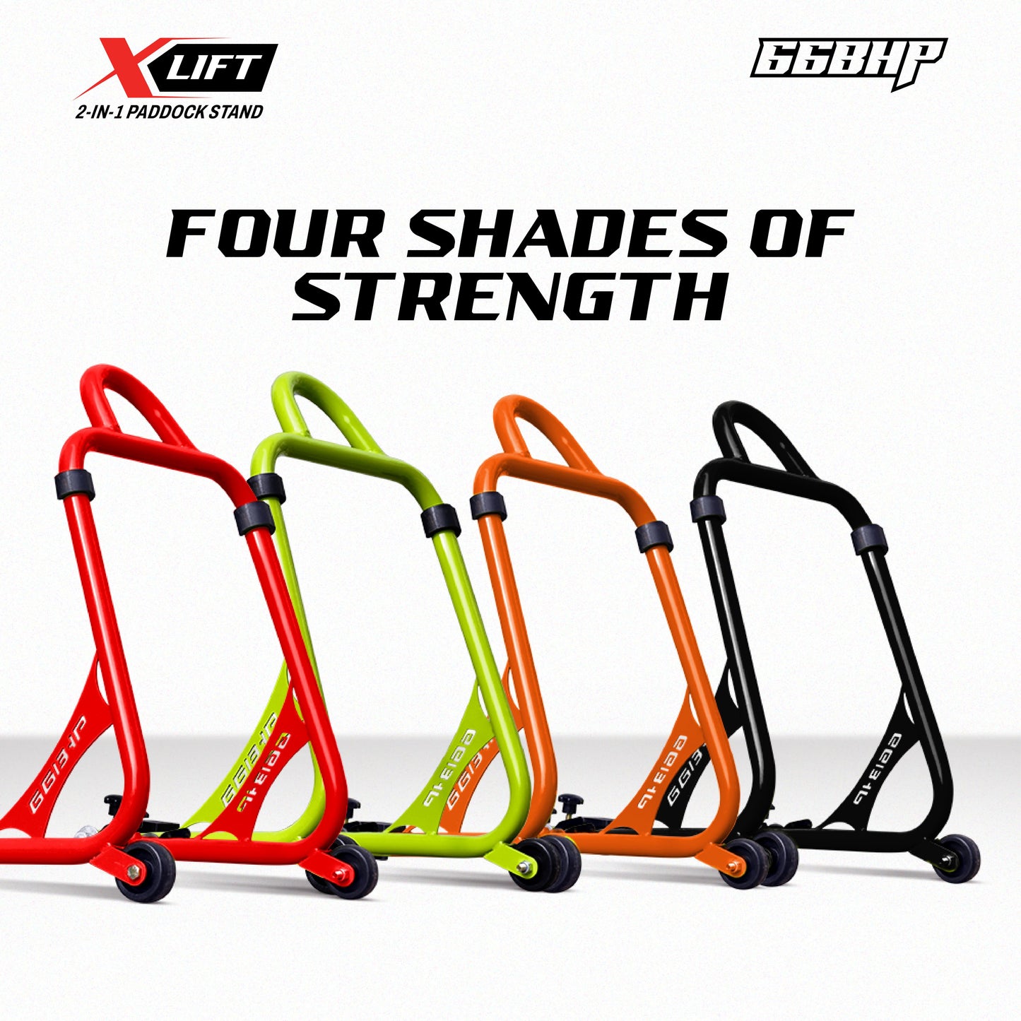 66Bhp X-Lift | The Ultimate 2-in-1 Paddock Stand – Spool & Swingarm Ready