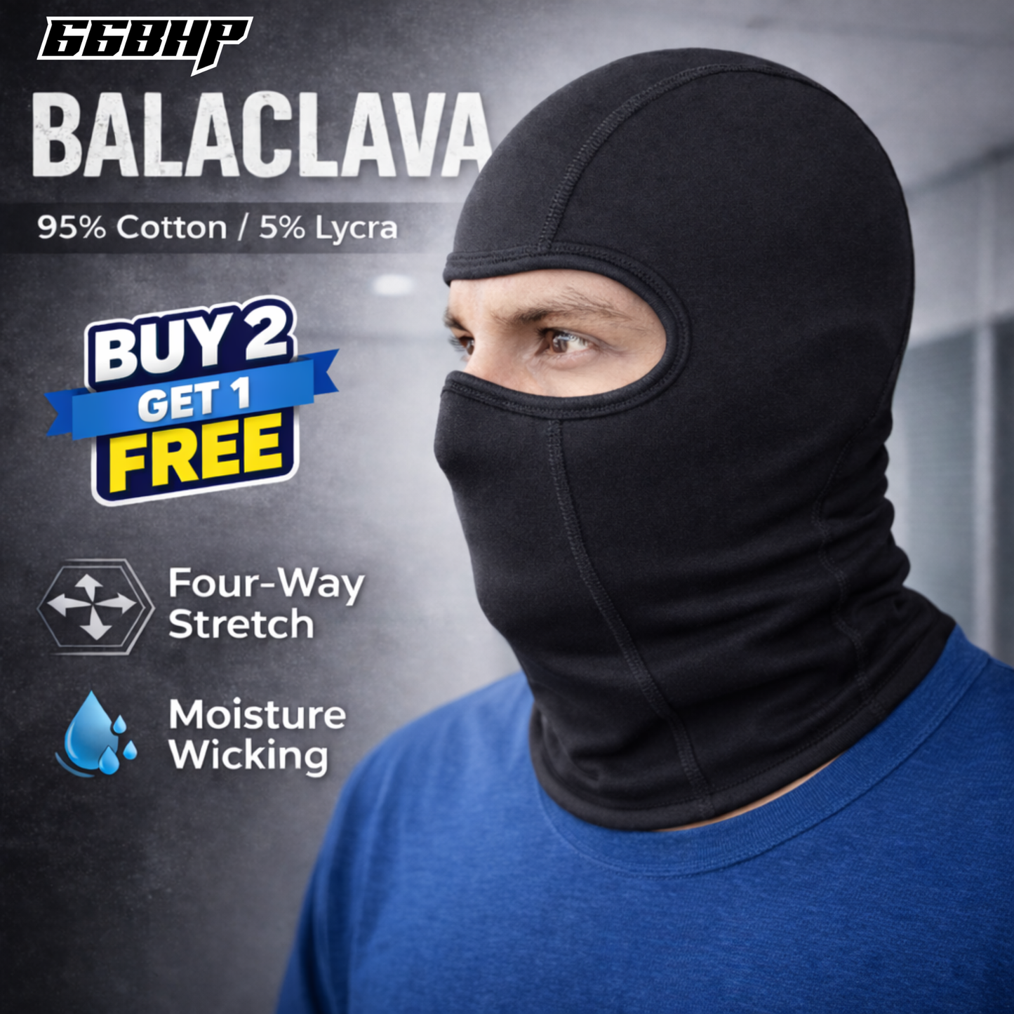 66BHP Performance Balaclava – Pack of 3