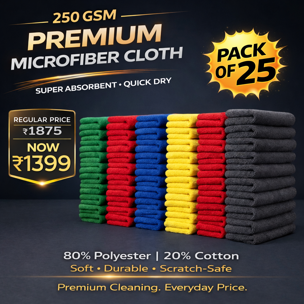66BHP Premium 250 GSM Microfiber Cloth – Ultra Soft & High Absorbency