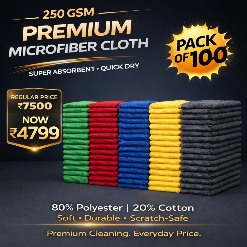 66BHP Premium 250 GSM Microfiber Cloth – Ultra Soft & High Absorbency