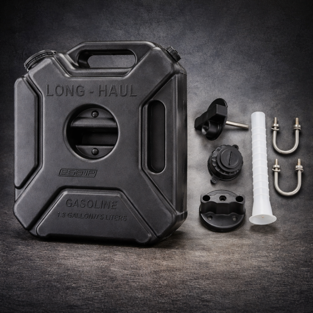 66BHP Long-Haul Motorcycle Jerry Can – 5 Liter | Rugged Fuel Can for Touring & Adventure