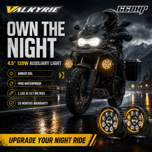 66BHP Valkyrie 4.5 Inch; 120W Ultra Vision Auxiliary Light – High/Low Beam + Amber DRL | 13200 Lumens | IP68 Waterproof