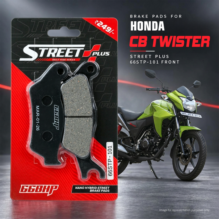 66BHP Street Plus nano-organic brake pads for Honda CB Twister