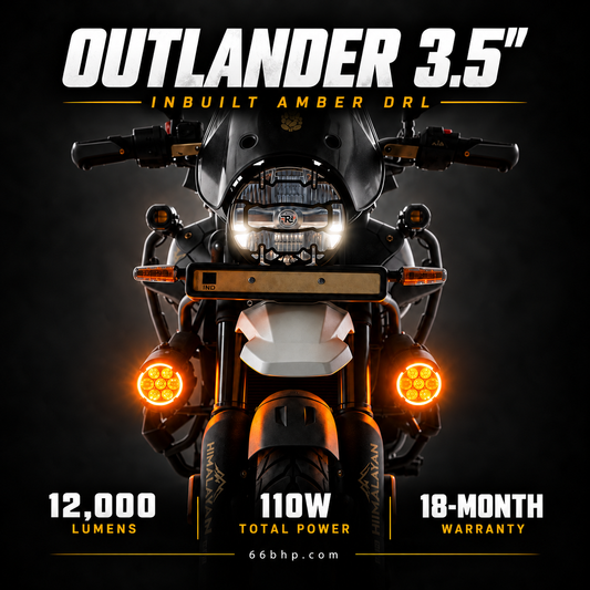66BHP Outlander 3.5" Dual Projector LED Auxiliary Light with DRL | 110W | 12,000 Lumens | IP68 Waterproof