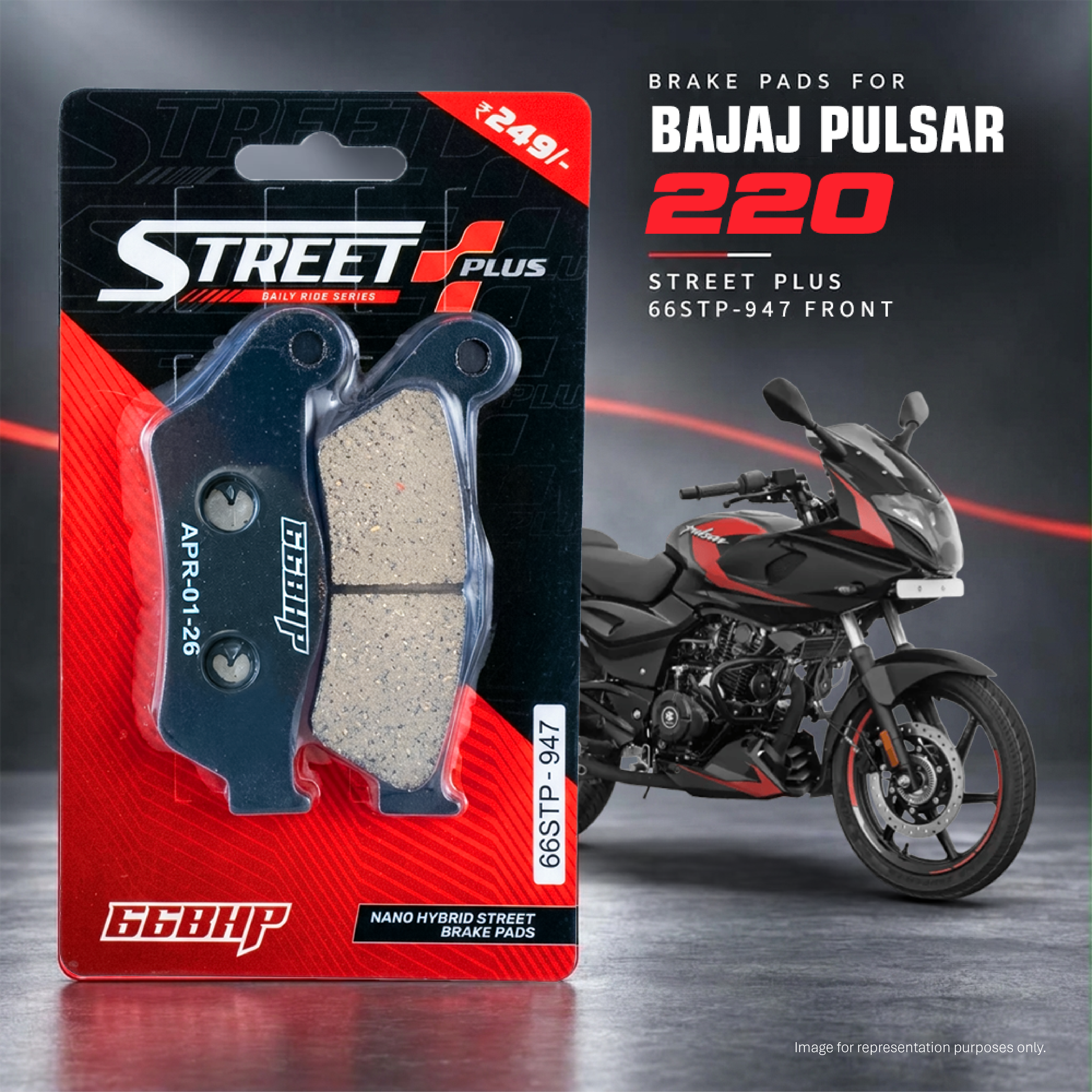 Bajaj Pulsar 150/180/220  66BHP Street Plus Brake Pads