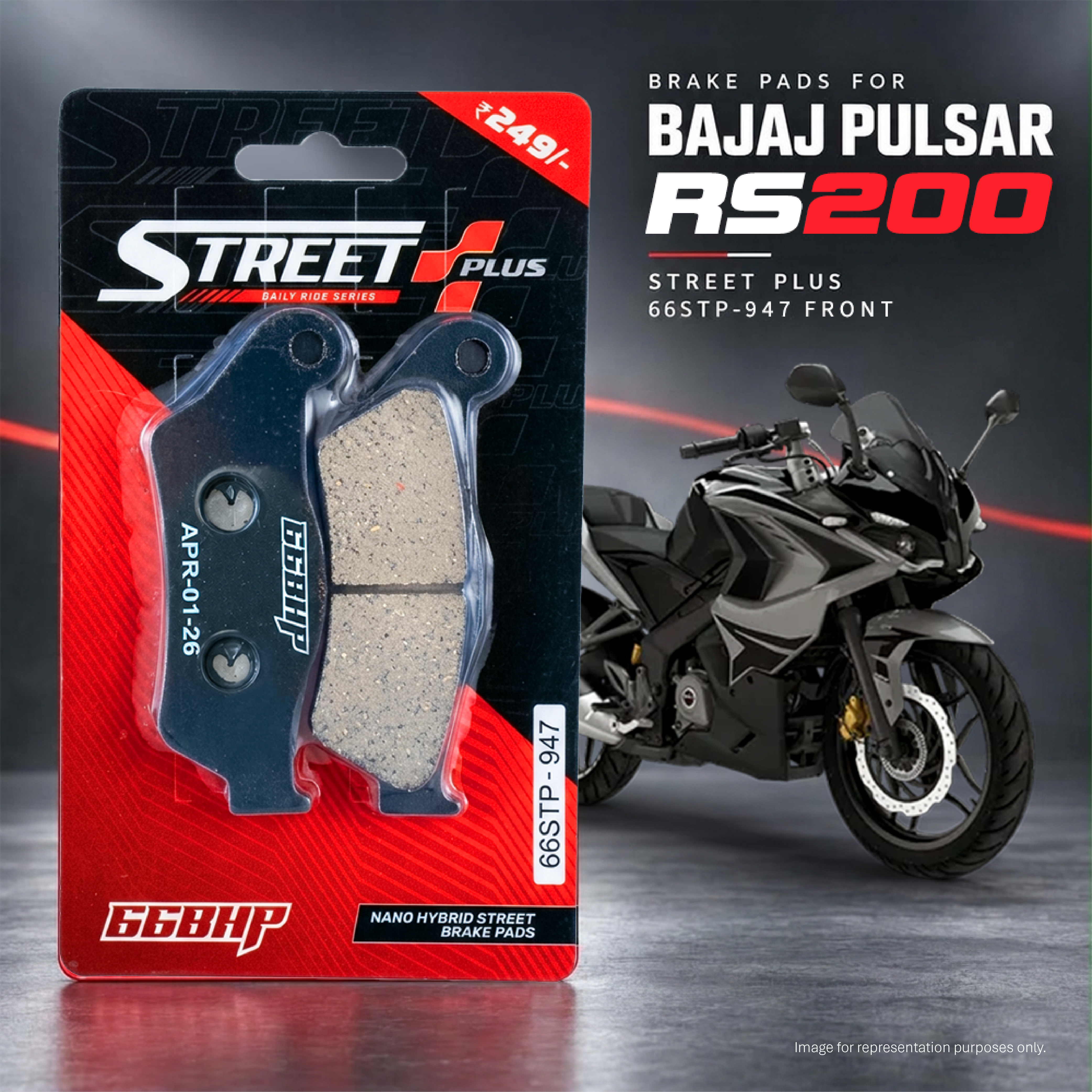 Bajaj Pulsar NS 200/AS 200/RS 200 66BHP Street Plus Brake Pads