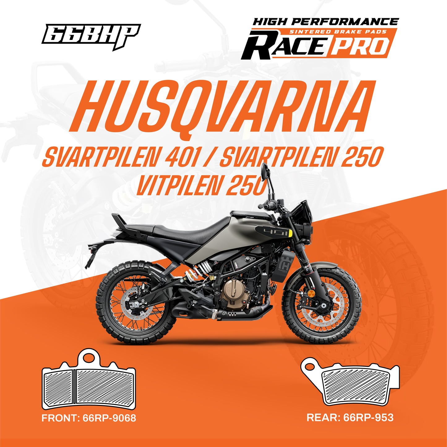 Husqvarna Svartpilen 401 / Svartpilen 250 / Vitpilen 250 Race Pro Sintered Brake Pad