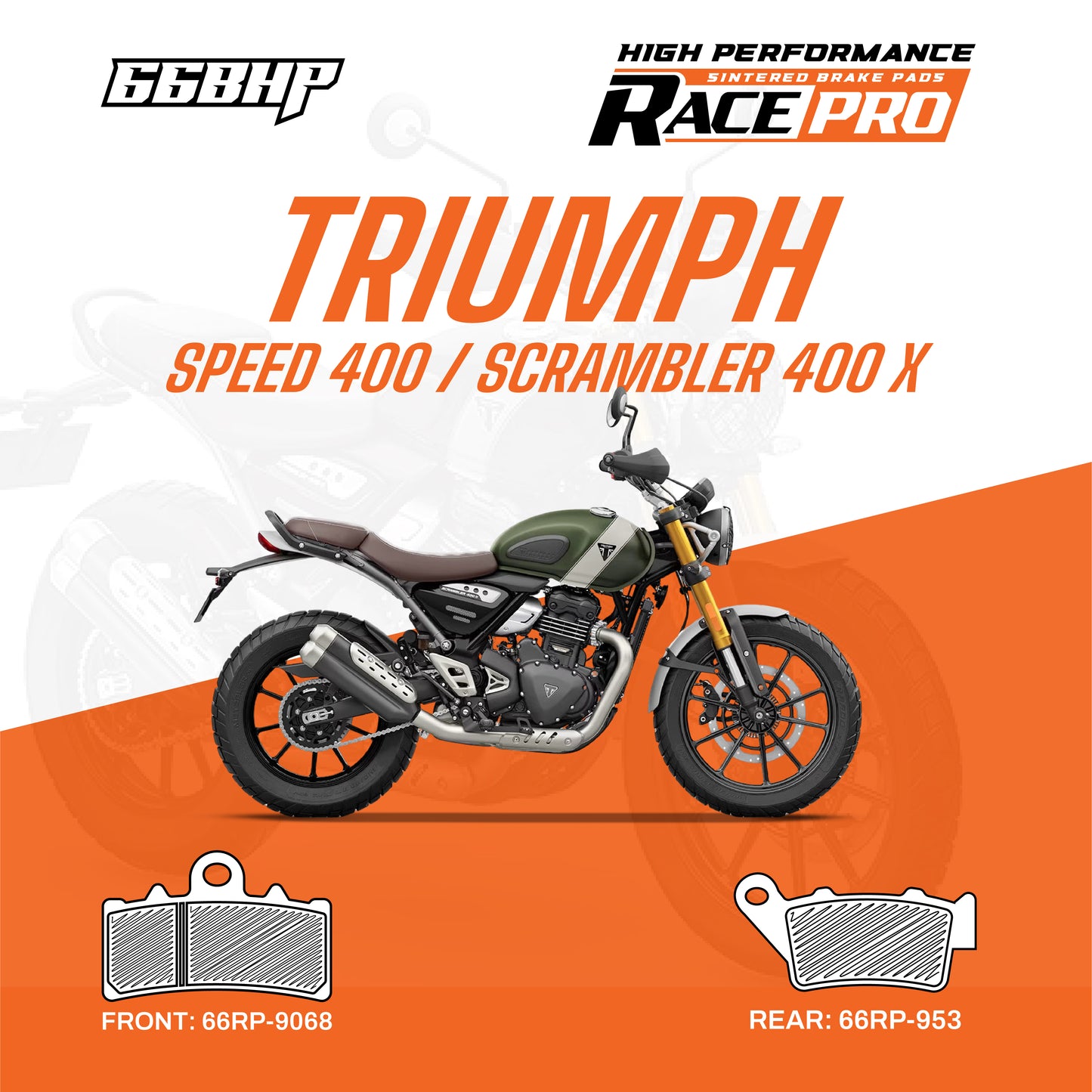 Triumph Speed 400 / Scrambler 400 X Race Pro Sintered Brake Pad