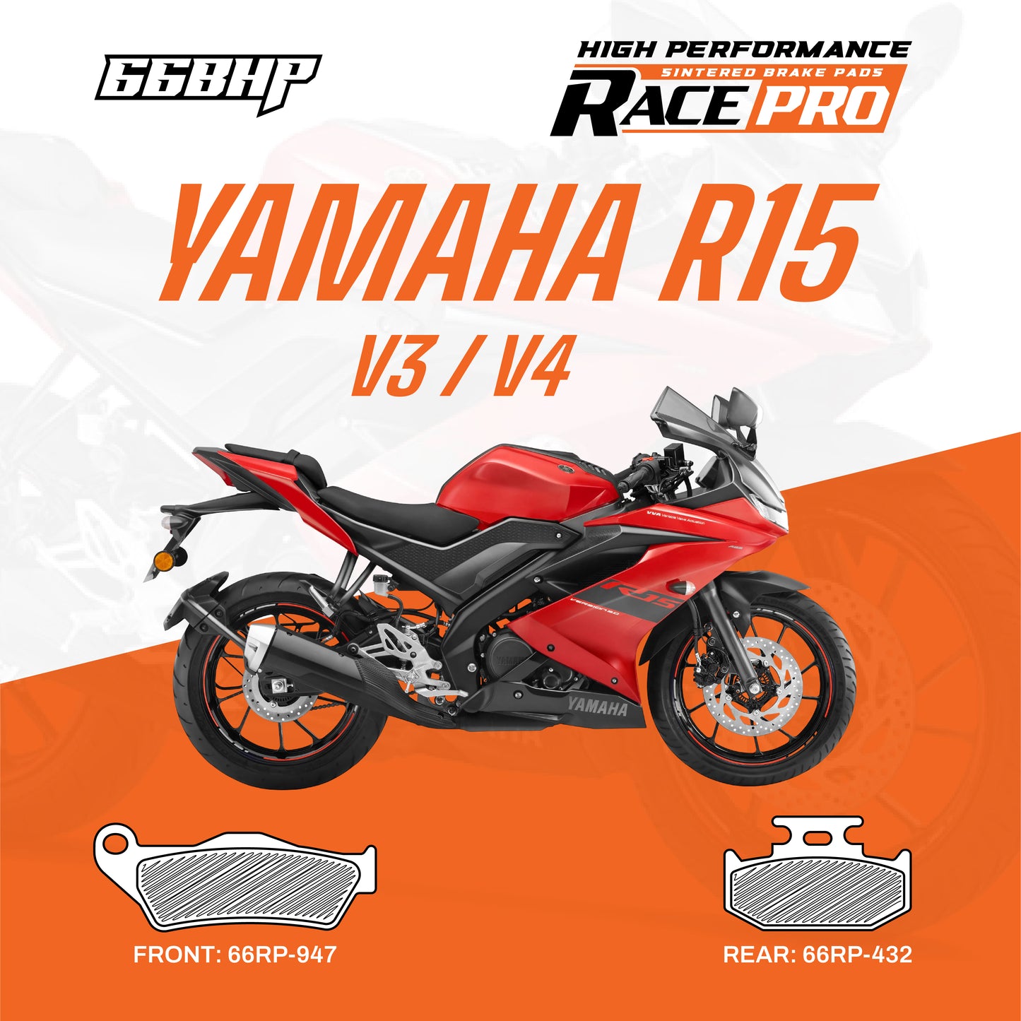 Yamaha R15 V3 /V4  Race Pro Sintered Brake Pad
