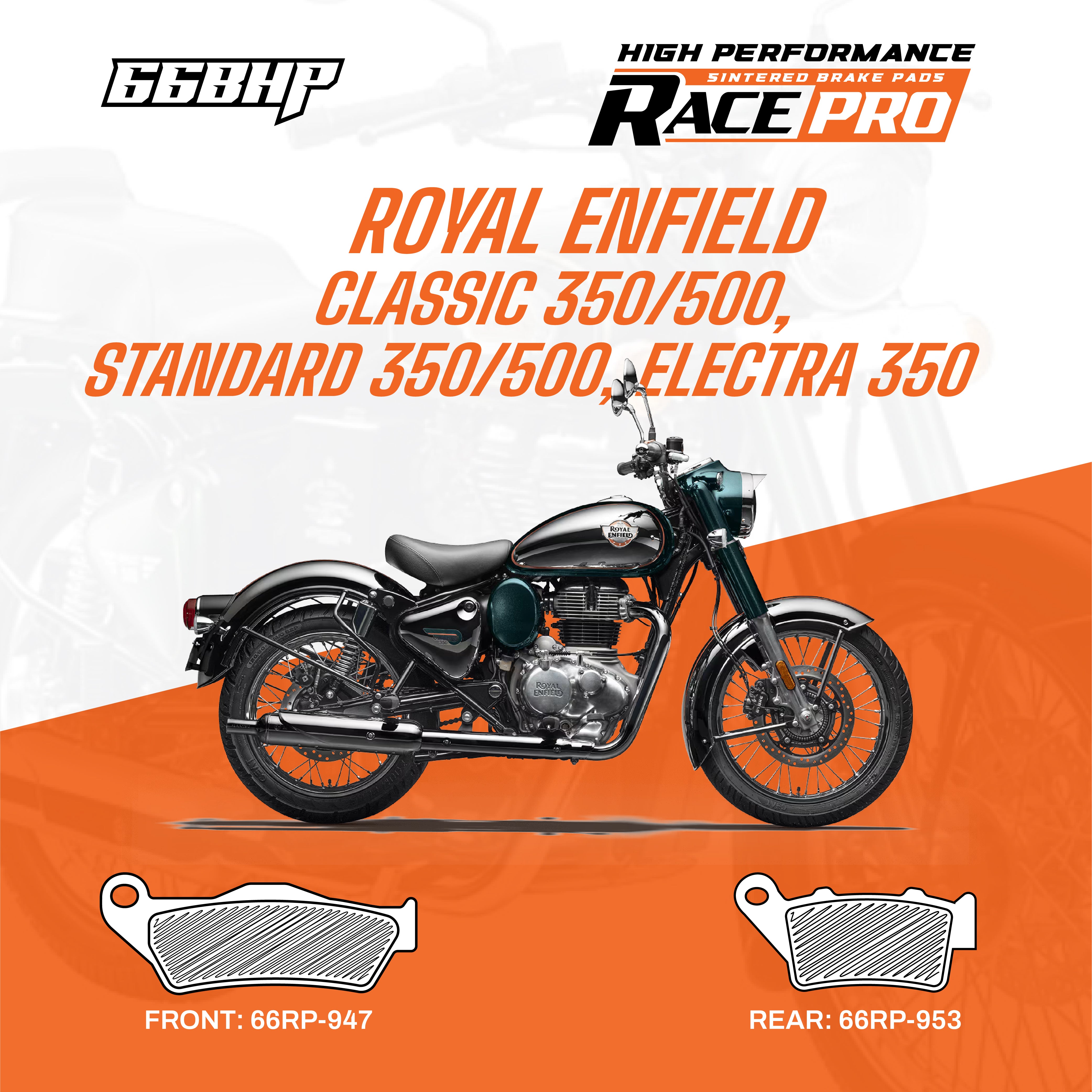 Royal Enfield Classic 350/500, Standard 350/500 & Electra 350 Race Pro Sintered Brake Pad