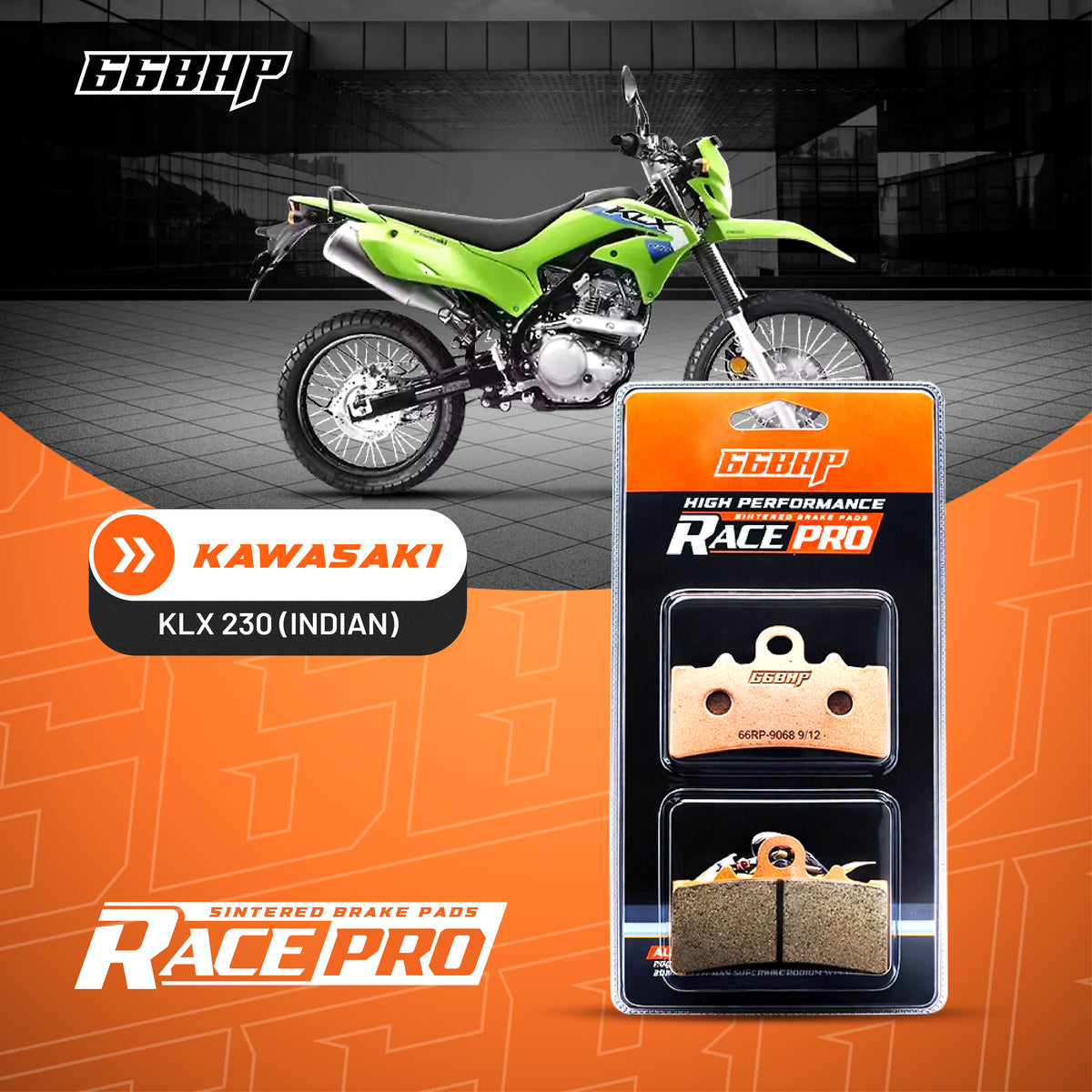 Kawasaki KLX 230 ( indian version) Race Pro Sintered Rear brake pad