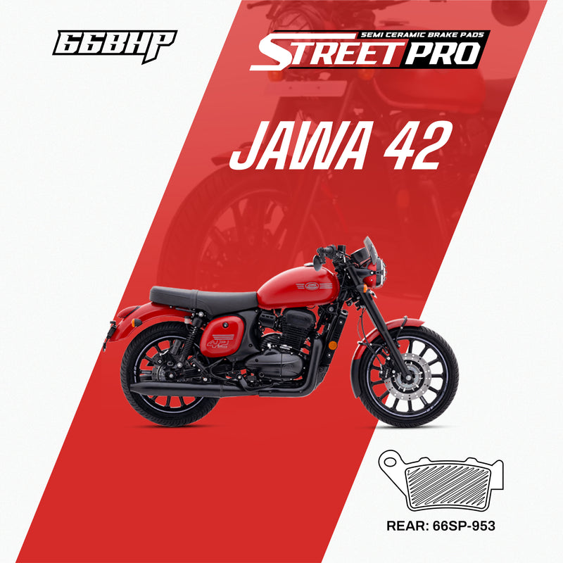 66BHP Street Pro ceramic brake pads for Jawa 42  street pro semi ceramic  rear brake pad
