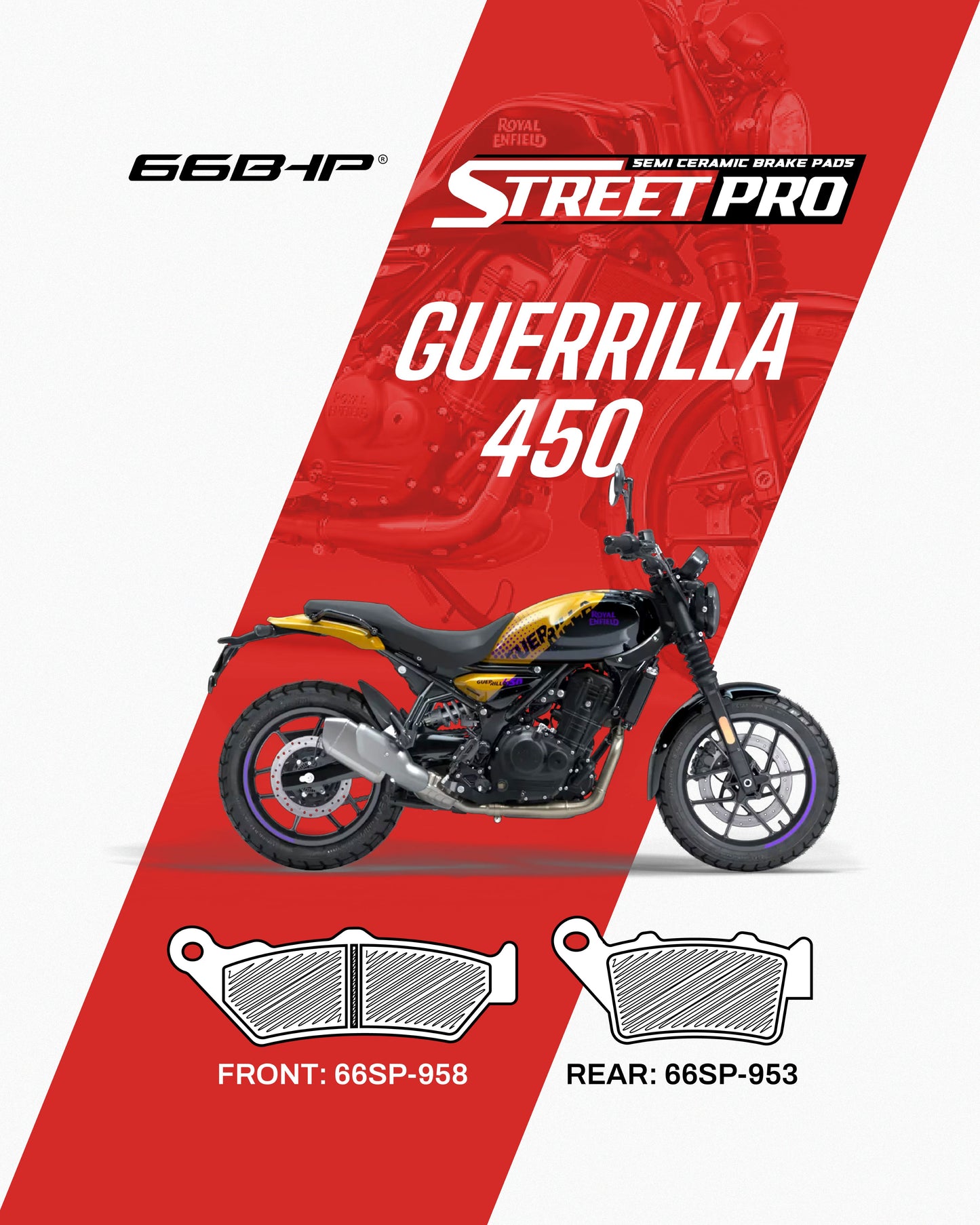 Royal Enfield Guerrilla 450 Street Pro Semi Ceramic Brake Pads
