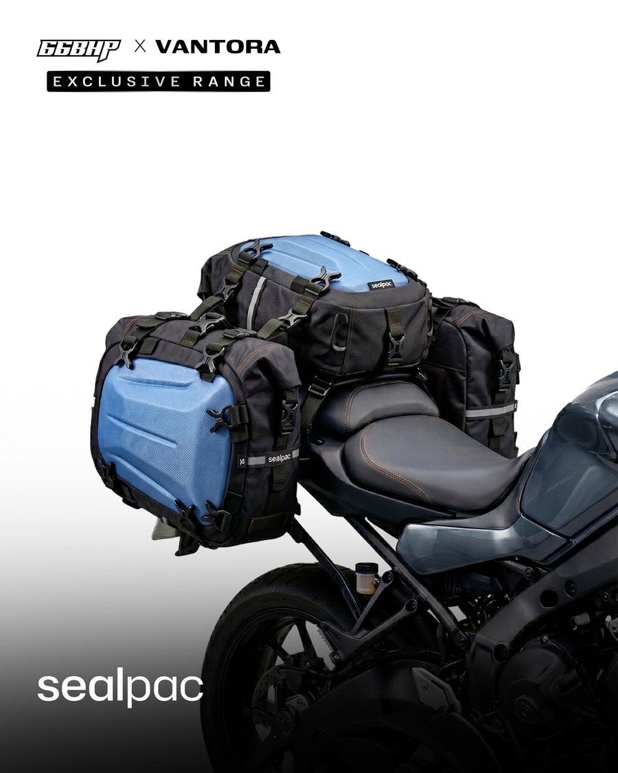 66BHP x Vantora Sealpac Waterproof Motorcycle Dry Bag | Tail Bag, Saddle Bag & Crash Guard Mount