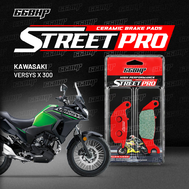 66BHP Street Pro ceramic brake pads for Kawasaki versys 300 X