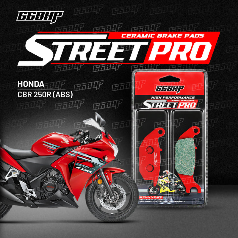 66BHP Street Pro ceramic brake pads for Honda CBR 250R (ABS)