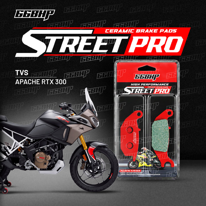 66BHP Street Pro ceramic brake pads for TVS Apache RTX 300