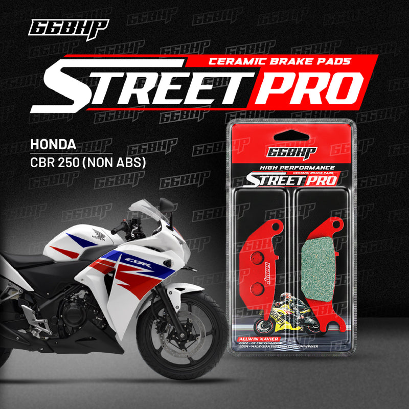 66BHP Street Pro ceramic brake pads for Honda CBR 250R (NON ABS)