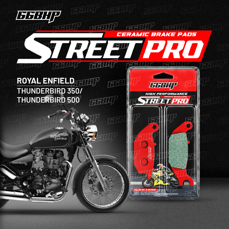 66BHP Street Pro ceramic brake pads for Royal Enfield Thunderbird 350 / 500