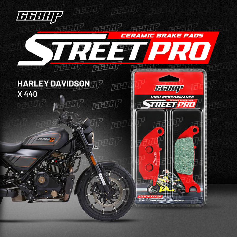 66BHP Street Pro ceramic brake pads for Harley davidson 440x s