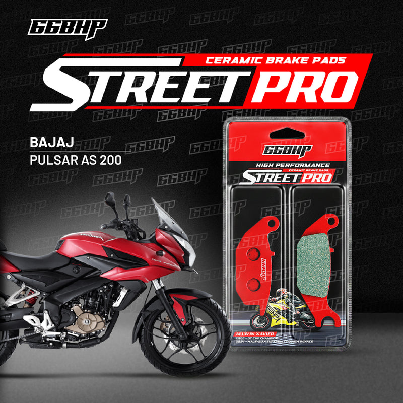 66BHP Street Pro ceramic brake pads for Bajaj Pulsar AS 200