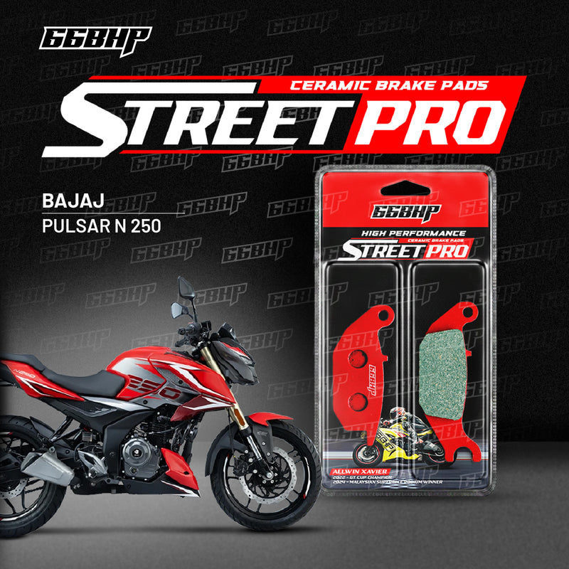 66BHP Street Pro ceramic brake pads for Bajaj Pulsar N 250