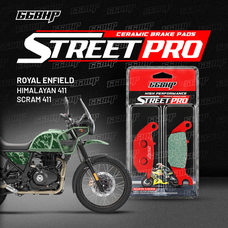 66BHP Street Pro ceramic brake pads for Royal Enfield Himalayan 411 / Scram 411