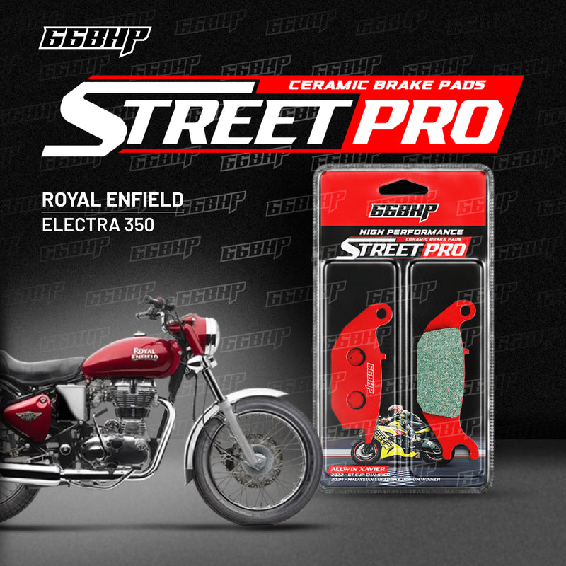 66BHP Street Pro ceramic brake pads for Royal Enfield Electra 350