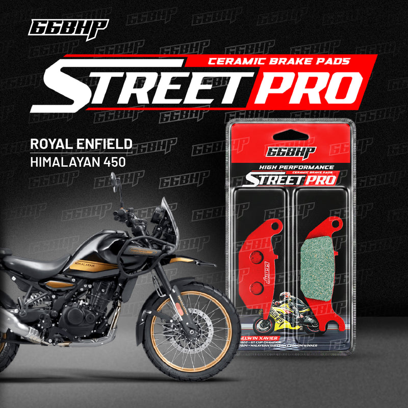 66BHP Street Pro ceramic brake pads for Royal Enfield Himalayan 450