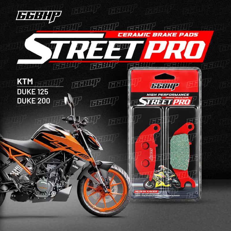 66BHP Street Pro ceramic brake pads for KTM Duke & RC 125 / 200 / 250 / 390