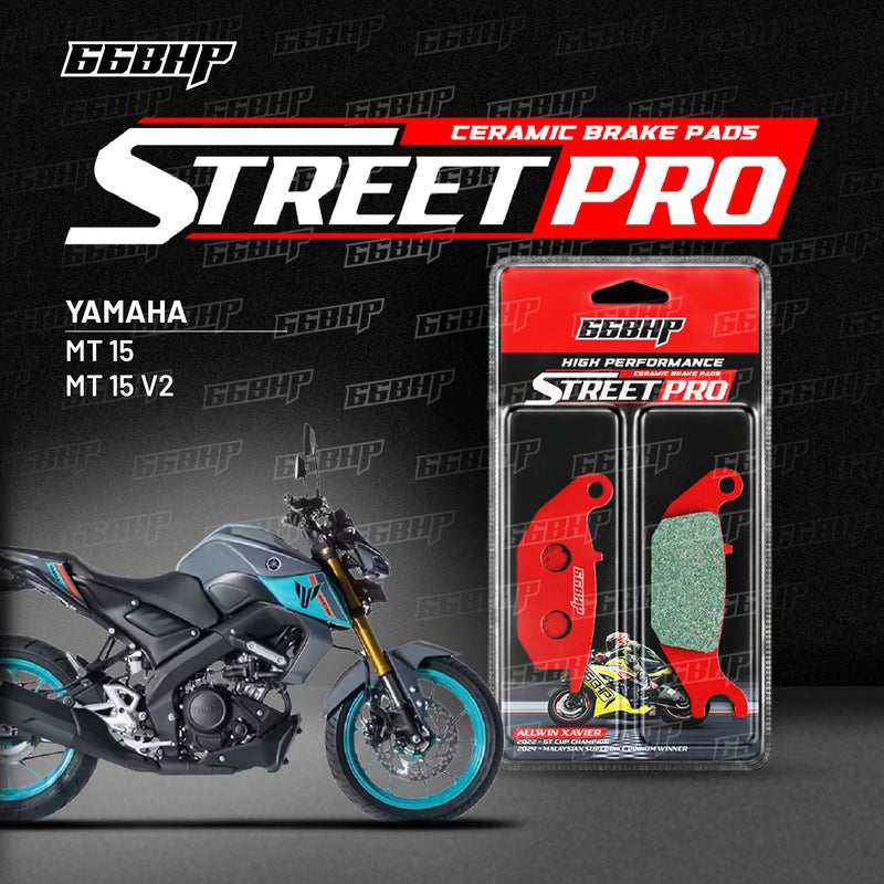 66BHP Street Pro ceramic brake pads for Yamaha MT15