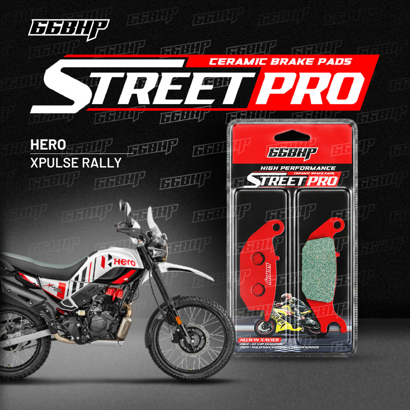 66BHP Street Pro ceramic brake pads for Hero Xpulse 200 Rally