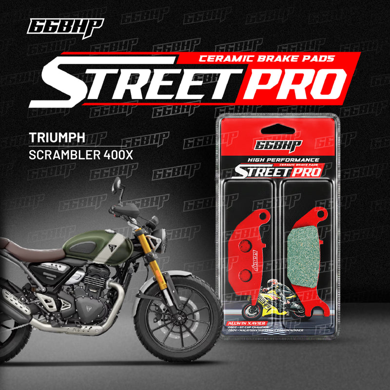 66BHP Street Pro ceramic brake pads for Triumph Scrambler 400