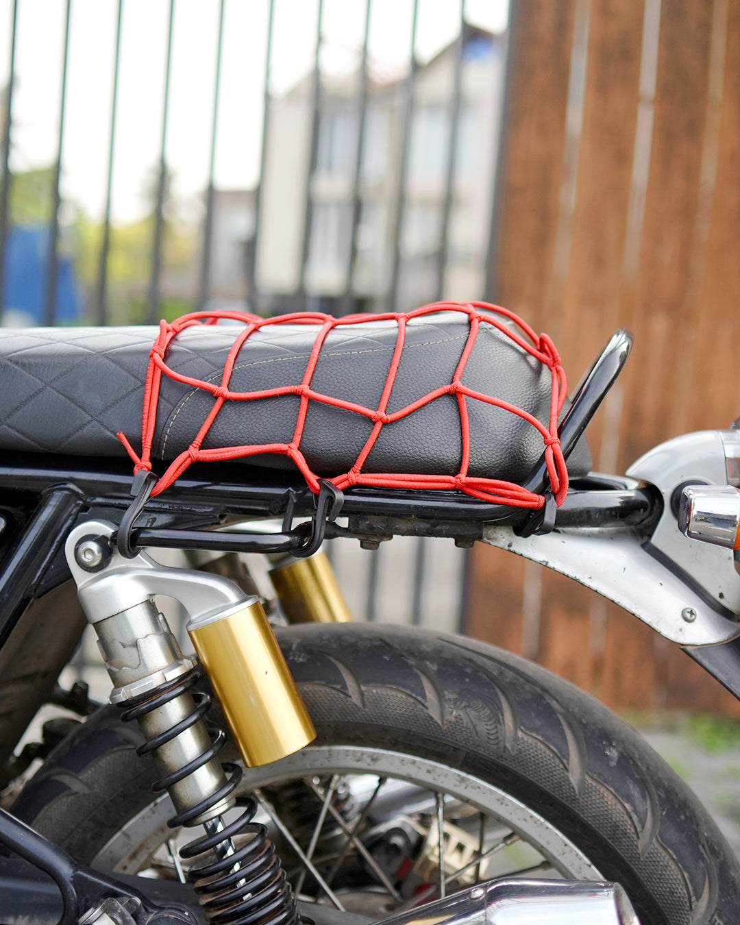 66BHP Stretch Cargo Net 15 x 15 inch with 6 Scratch-Proof Hooks – Motorcycle Luggage Net