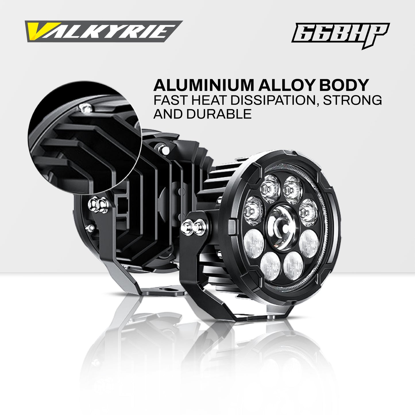 66BHP Valkyrie 4.5 Inch; 120W Ultra Vision Auxiliary Light – High/Low Beam + Amber DRL | 13200 Lumens | IP68 Waterproof