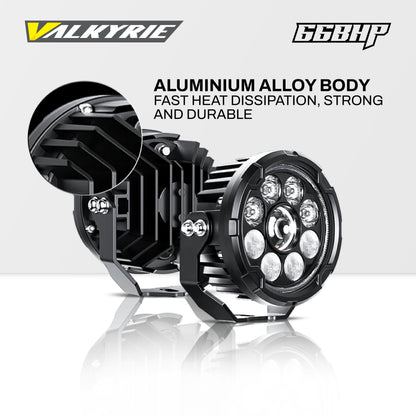 66BHP Valkyrie 4.5 Inch; 120W Ultra Vision Auxiliary Light – High/Low Beam + Amber DRL | 13200 Lumens | IP68 Waterproof