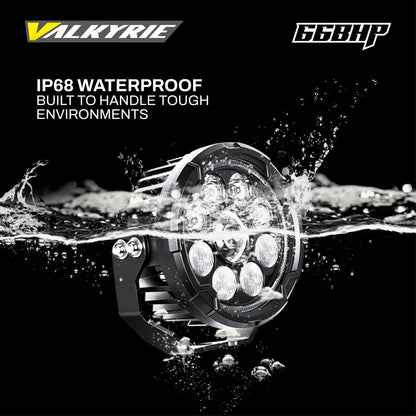 66BHP Valkyrie 4.5 Inch; 120W Ultra Vision Auxiliary Light – High/Low Beam + Amber DRL | 13200 Lumens | IP68 Waterproof