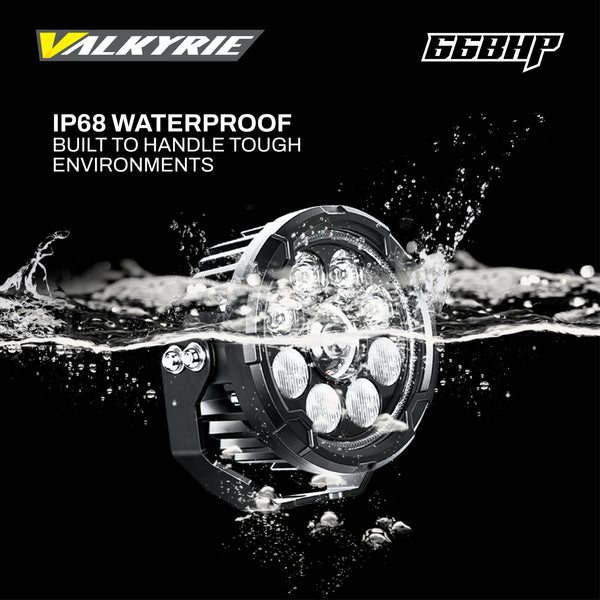 66BHP Valkyrie 4.5 Inch; 120W Ultra Vision Auxiliary Light – High/Low Beam + Amber DRL | 13200 Lumens | IP68 Waterproof