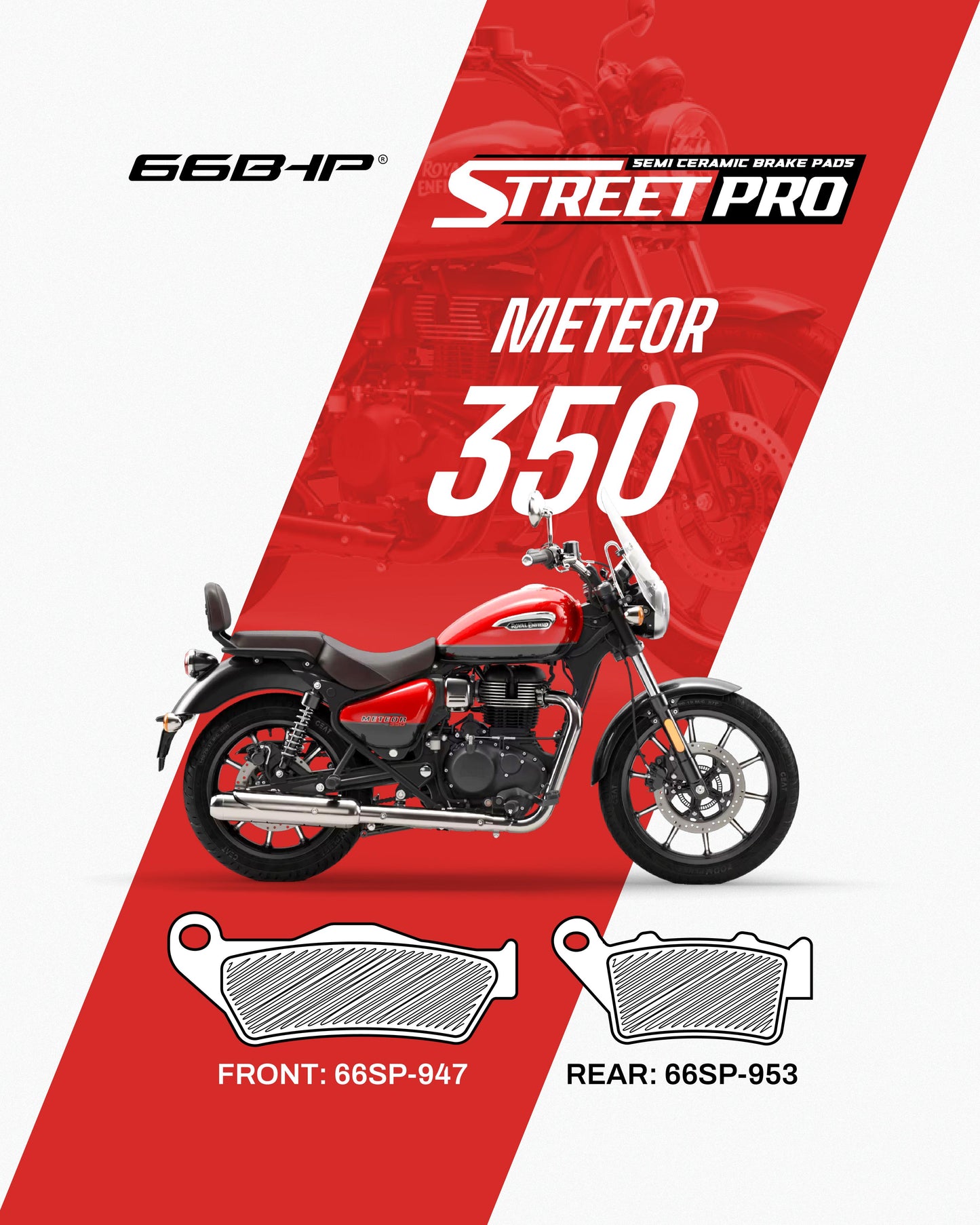 Royal Enfield Meteor 350 Street Pro Semi Ceramic Brake Pads