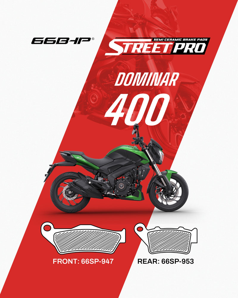 66BHP Street Pro ceramic brake pads for Bajaj Dominar 400(below 2019)