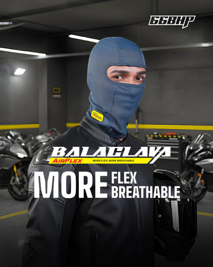 66Bhp Balaclava Air Flex – Ultra-Flex Cooling Ride Mask | Premium Spandex Comfort & Smooth Breathable Fit