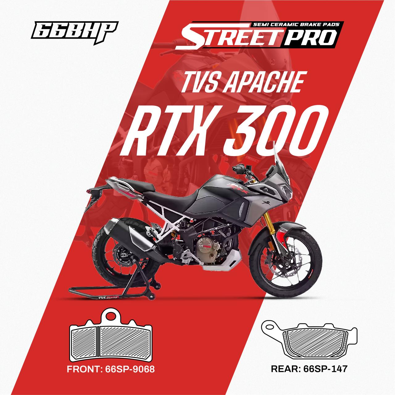 TVS Apache RTX 300 66 BHP street pro semi ceramic brake pad