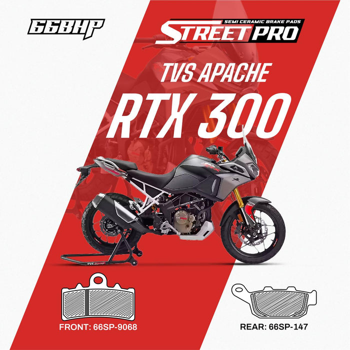 TVS Apache RTX 300 66 BHP street pro semi ceramic brake pad
