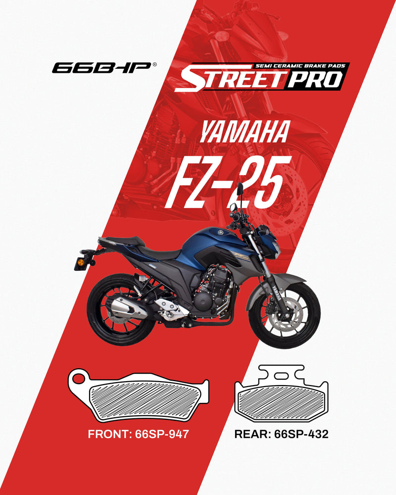 66BHP Street Pro ceramic brake pads for Yamaha FZ25