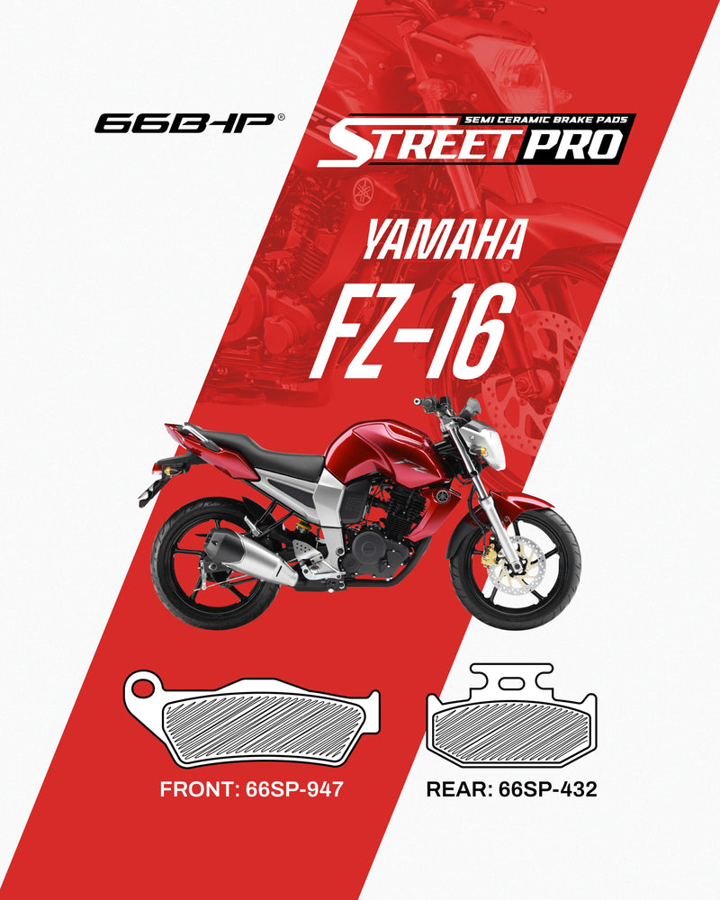66BHP Street Pro ceramic brake pads for Yamaha FZ16