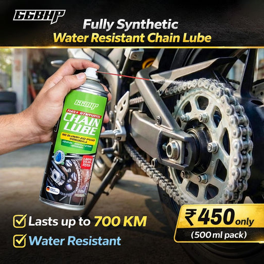 66BHP Fully Synthetic Motorcycle Chain Lube – Water-Resistant, Long-Lasting Protection (500 ml)