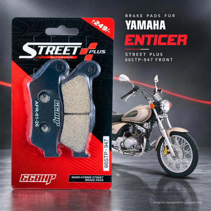 66BHP Street Plus nano-organic brake pads for Yamaha Enticer