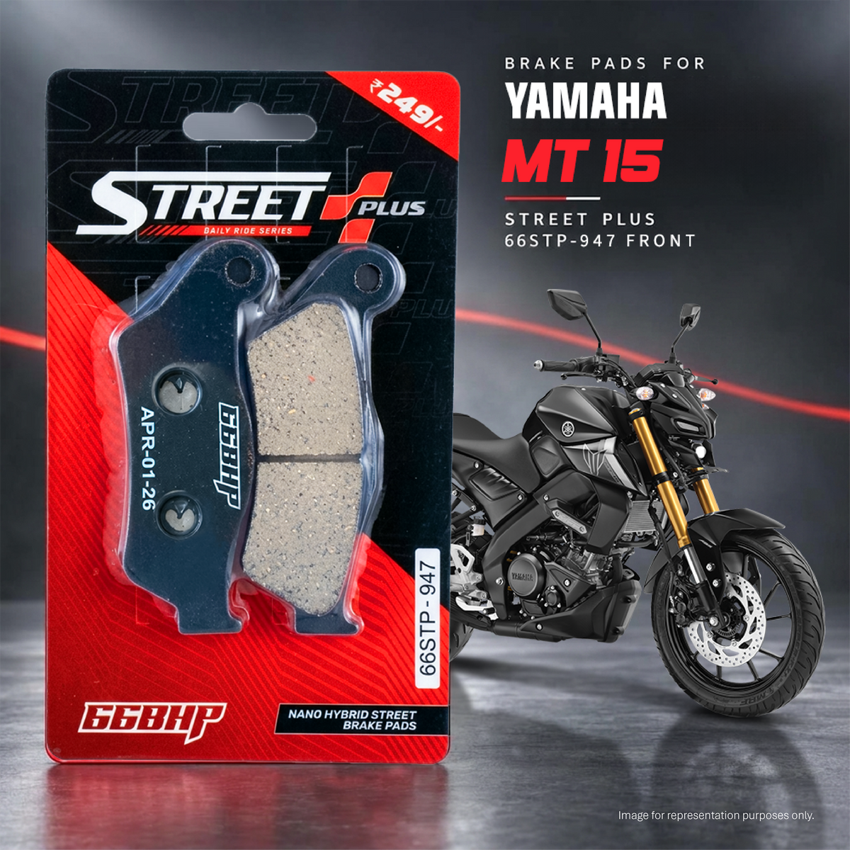 Yamaha MT 15 66BHP Street Plus Brake Pads