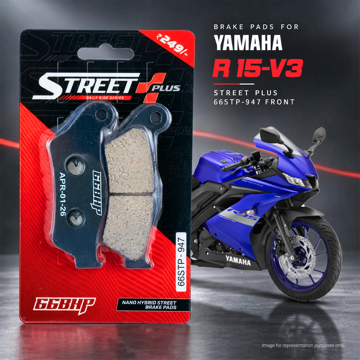 Yamaha R15 V3/V4 66BHP Street Plus Brake Pads